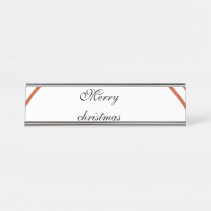 Red frame watercolor merry Christmas dd your name Desk Name Plate