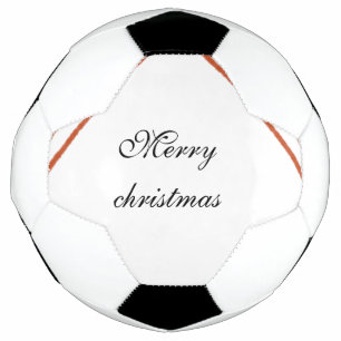 Red frame watercolor merry Christmas dd your name  Soccer Ball