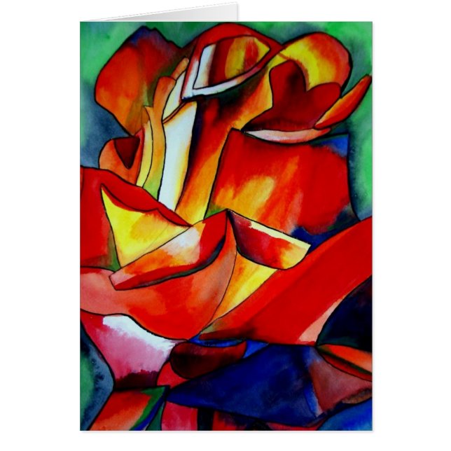 Red France Libre rose watercolor art (Front)