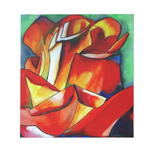 Red France Libre rose watercolor art Notepad