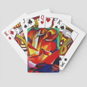 Red France Libre rose watercolor art Playing Cards