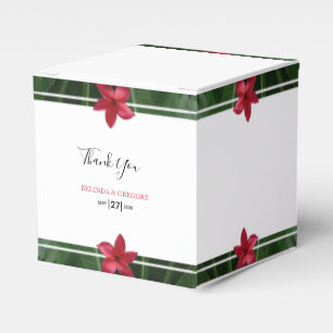 Red Frangipani Plumeria Wedding Favor Box