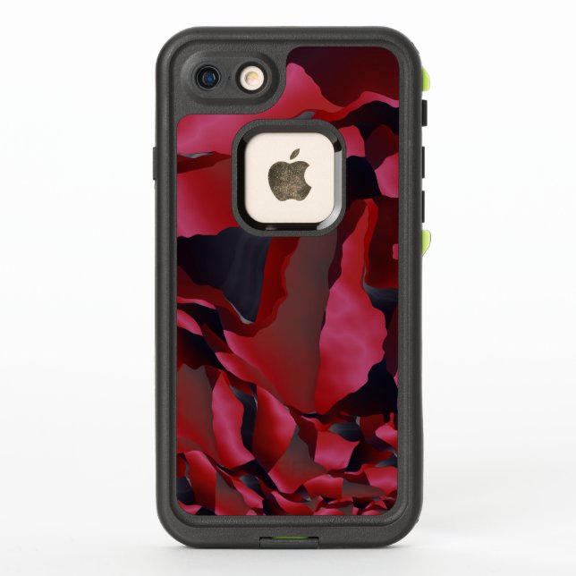 Red frayed abstraction LifeProof iPhone case (Back)