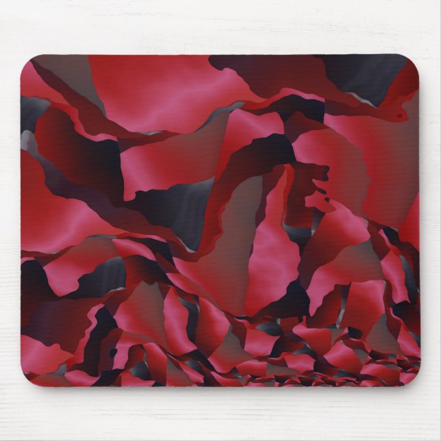 Red frayed abstraction mouse pad (Front)
