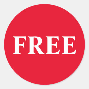 Red Free Product Merchandise Sticker