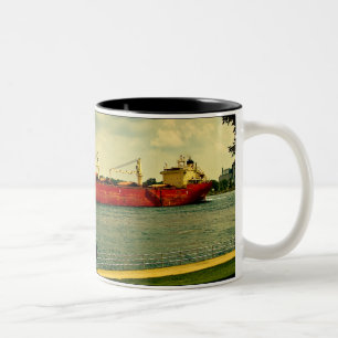 Red Freighter Two-Tone Coffee Mug