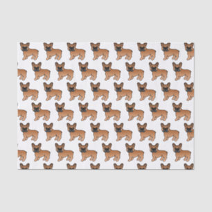 Red French Bulldog Cute Cartoon Dog Pattern Tissue Paper