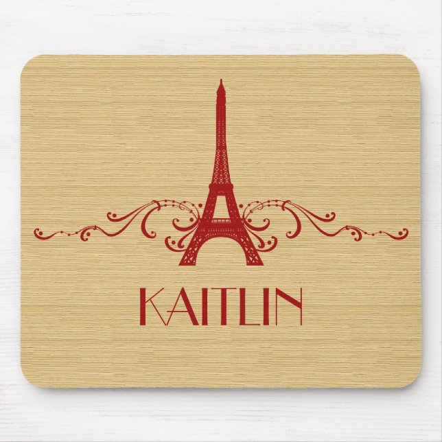 Red French Flourish Mousepad (Front)