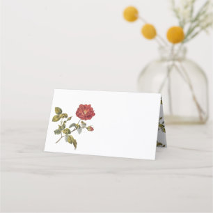 Red French Rose Birthday Party Table Place Card