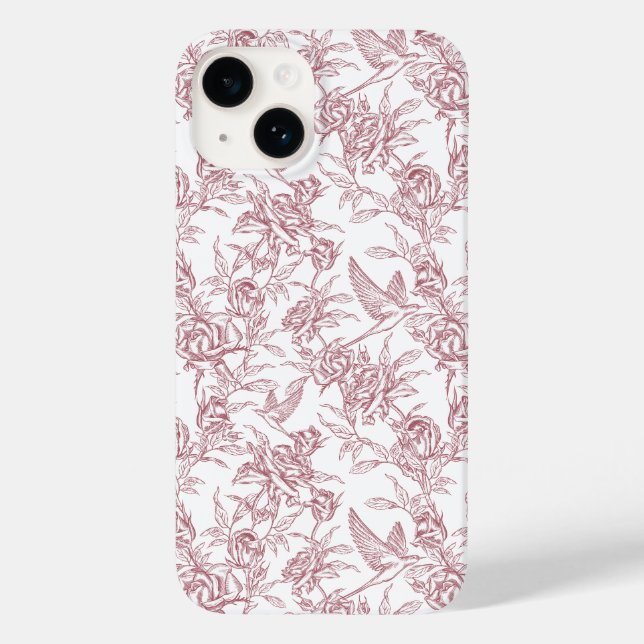 Red French Toile Case-Mate iPhone Case (Back)