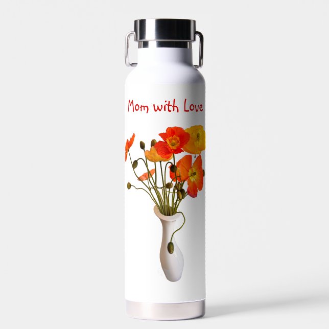 Red & Fresh Coloured Poppies  Water Bottle (Front)