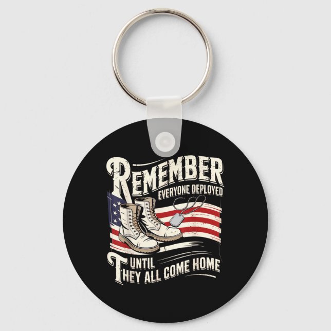 Red Friday Deployment Support Troops Wear RED Keychain (Front)