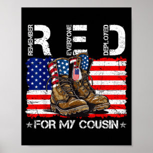 Red friday for cousin flag remember everyone poster