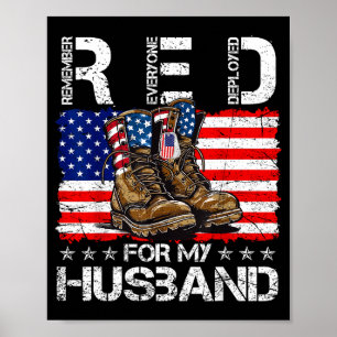 Red friday for my husband flag us remember everyon poster