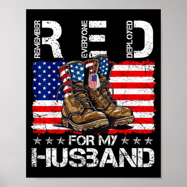 Red friday for my husband flag us remember everyon poster (Front)