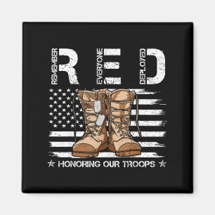 Red friday honoring troops remember everyone magnet