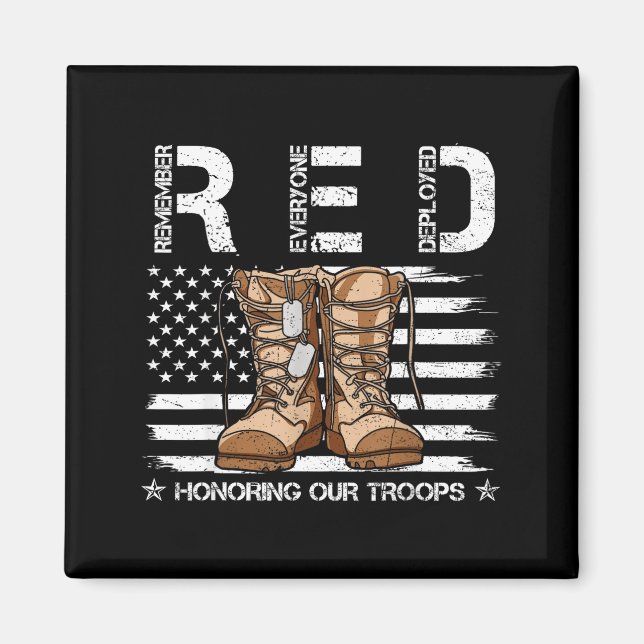Red friday honoring troops remember everyone magnet (Front)