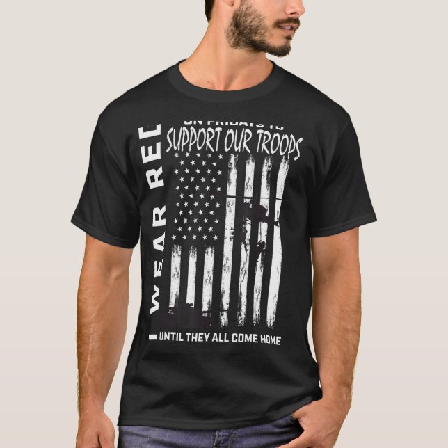 Red Friday Military Remember Everyone Deployed Ame T-Shirt (Front)