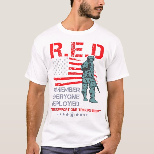 Red Friday Military Shirt Remember Everyone Deploy (Front)