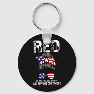 Red Friday Military Support - Remember Everyone Keychain