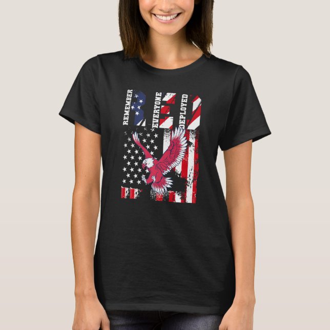 Red Friday Remember Everyone Deployed Patriotic Wo T-Shirt (Front)