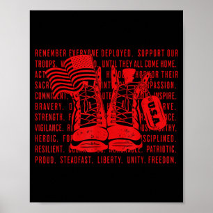 Red friday remember everyone deployed support men poster