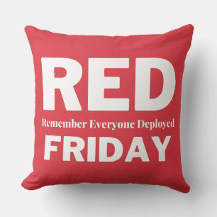 Red friday remember everyone deployed throw pillow