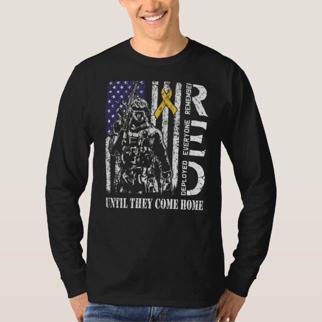 Red Friday Remember Everyone Deployed Us Flag Vete T-Shirt (Front)