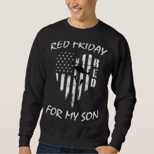 Red Friday Son Military Veteran Support Troops Fla Sweatshirt