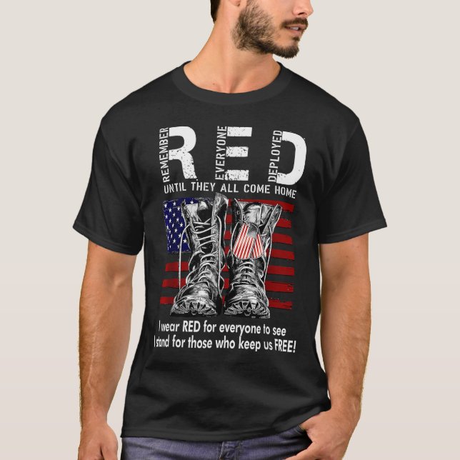 Red Friday Suprt Our Troops Until They All Come Ho T-Shirt (Front)