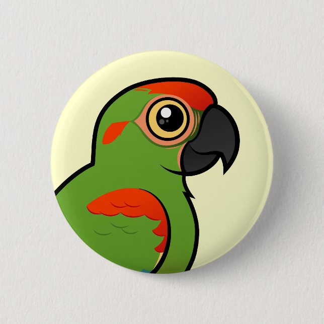 Red-fronted Macaw 2 Inch Round Button (Front)