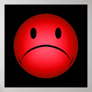 Red Frownie Face Poster