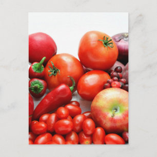 Red Fruit And Vegetables Postcard