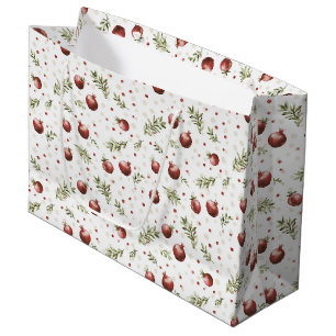 Red Fruit Pomegranate Christmas Large Gift Bag