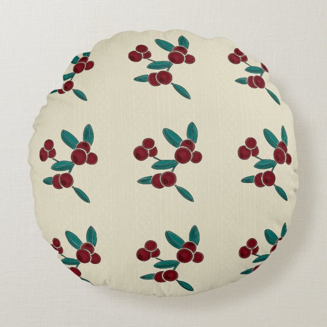 red fruit round pillow (Front)