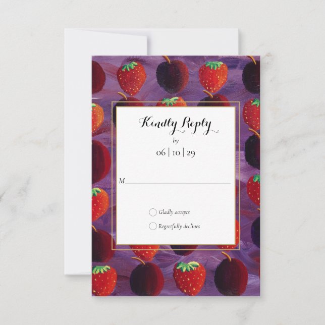 Red Fruits Country RSVP Card (Front)