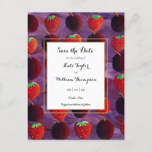 Red Fruits Country Save the Date Invitation Postcard