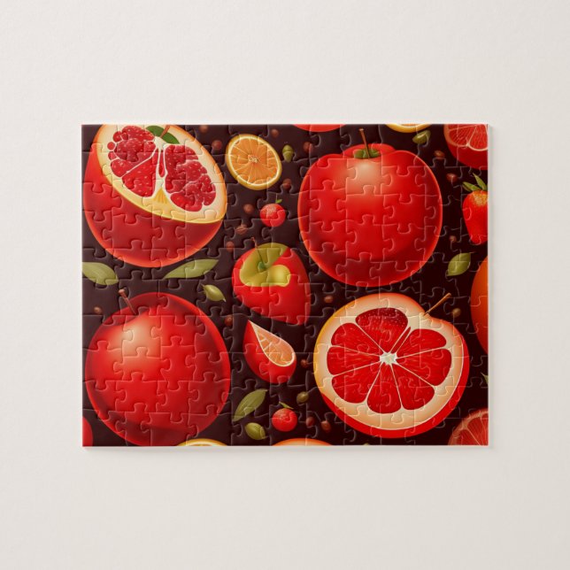 Red Fruits Pattern Jigsaw Puzzle (Horizontal)