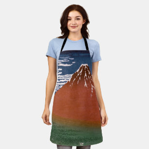 Red Fuji, Aka Fujiyama Volcano Katsushika Hokusai Apron