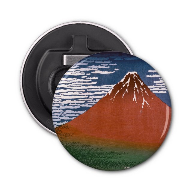 Red Fuji, Aka Fujiyama Volcano Katsushika Hokusai Bottle Opener (Front)