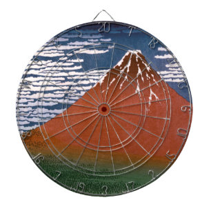 Red Fuji, Aka Fujiyama Volcano Katsushika Hokusai Dartboard
