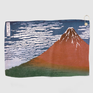 Red Fuji, Aka Fujiyama Volcano Katsushika Hokusai Golf Towel