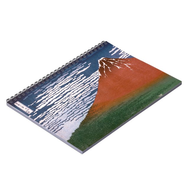 Red Fuji, Aka Fujiyama Volcano Katsushika Hokusai Notebook (Left Side)