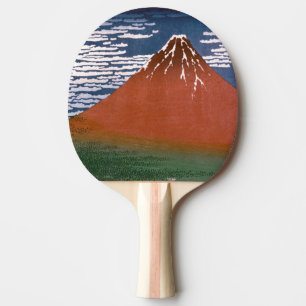 Red Fuji, Aka Fujiyama Volcano Katsushika Hokusai Ping Pong Paddle