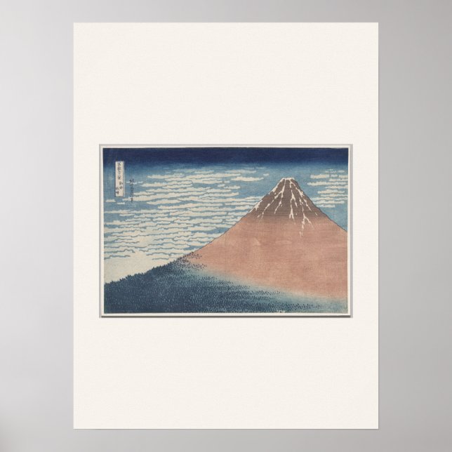 Red Fuji by Hokusai - Japanese Woodblock Poster (Front)