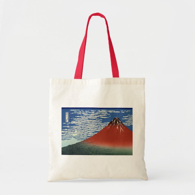 Red Fuji - South Wind, Clear Sky Tote Bag (Front)
