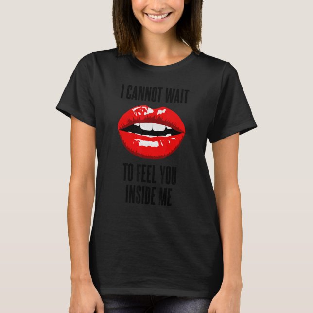 Red full lips graphic evil women T-Shirt (Front)