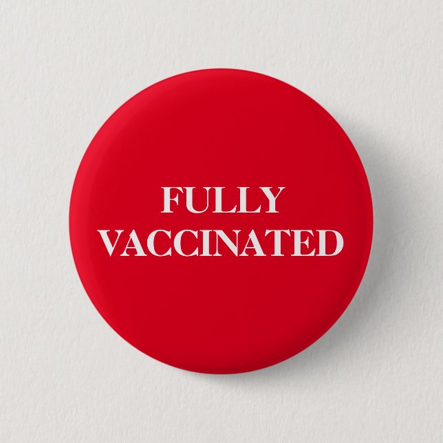 Red Fully Vaccinated Button (Front)