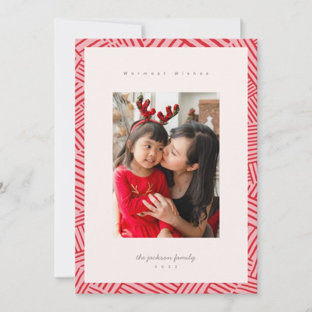 Red Fun Hatch Photocard Holiday Card (Front)