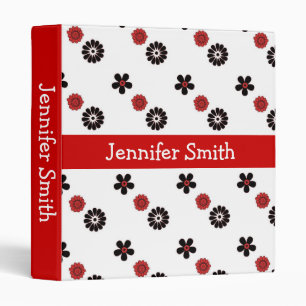 Red Funky Flower Binder